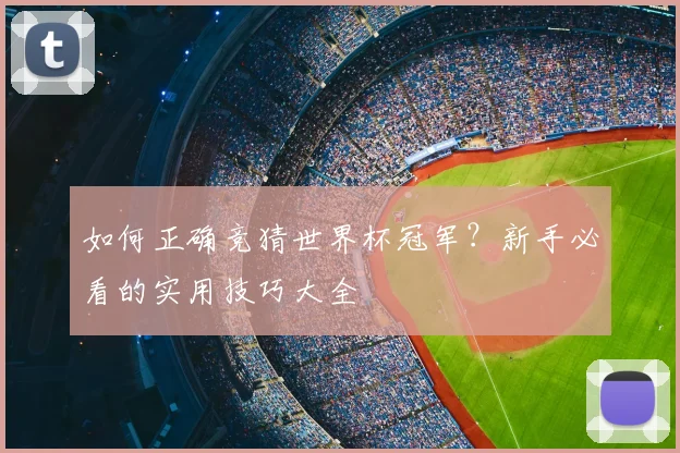 如何正确竞猜世界杯冠军?新手必看的实用技巧大全